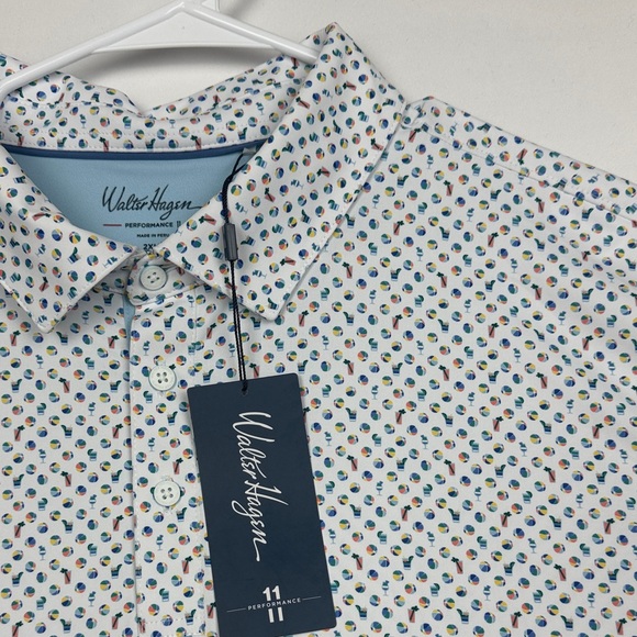 Walter Hagen White and Blue Patterned Polo Shirt XXL NWT - Picture 4 of 5
